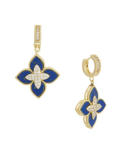 Juvell 18k Plated Blue Lapas Cz Earrings In Orange