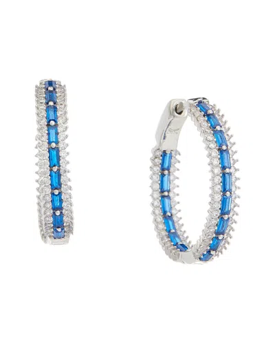 Juvell 18k Plated Blue Topaz Cz Earrings
