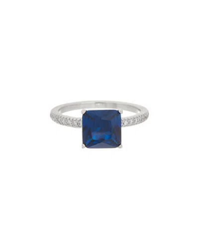 Juvell 18k Plated Blue Topaz Cz Ring In Multi