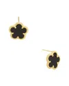 Juvell Onyx Clover Stud Earrings In Black