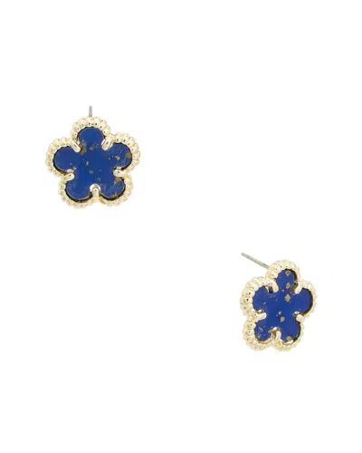 Juvell 18k Plated Clover Earring In Blue