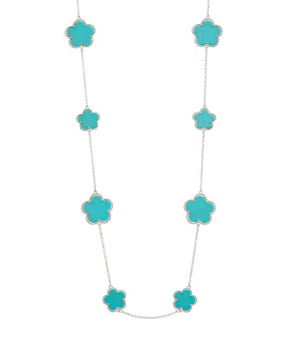 Juvell 18k Plated Cz Clover Necklace In Green