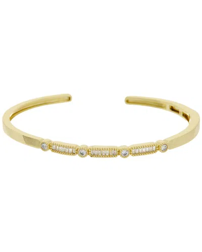 Juvell 18k Plated Cz Bangle Bracelet In Orange