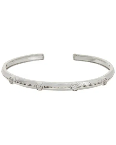 Juvell 18k Plated Cz Bangle Bracelet In Metallic