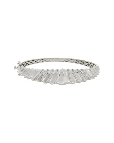 Juvell 18k Plated Cz Bangle Bracelet In Metallic