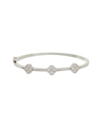 Juvell 18k Plated Cz Bangle Bracelet In Metallic