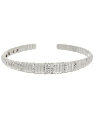 Juvell 18k Plated Cz Bangle Bracelet In Transparent