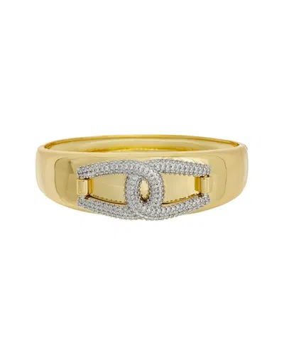 Juvell 18k Plated Cz Bangle Bracelet In Orange