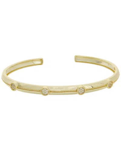 Juvell 18k Plated Cz Bangle Bracelet In Pink