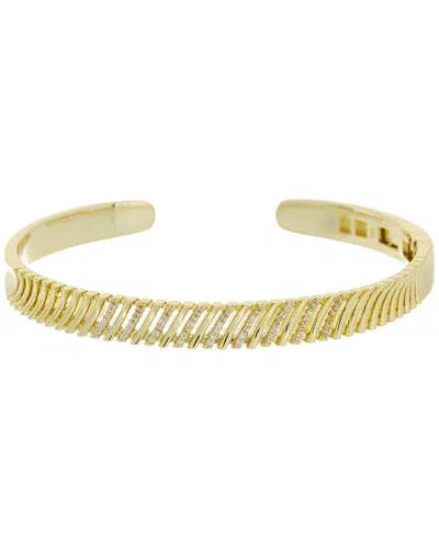 Juvell 18k Plated Cz Bangle Bracelet In Neutral