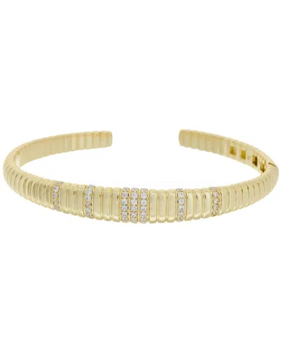 Juvell 18k Plated Cz Bangle Bracelet In Gold