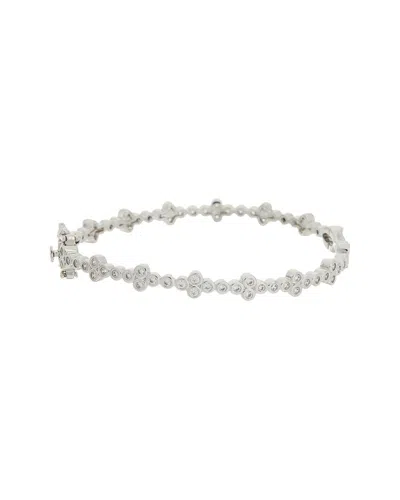 Juvell 18k Plated Cz Bangle Bracelet In Transparent