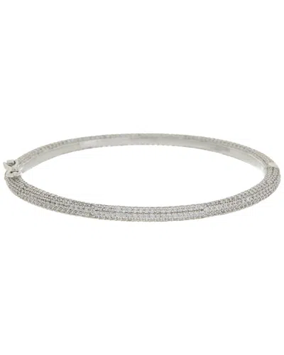 Juvell 18k Plated Cz Bangle Bracelet In Transparent