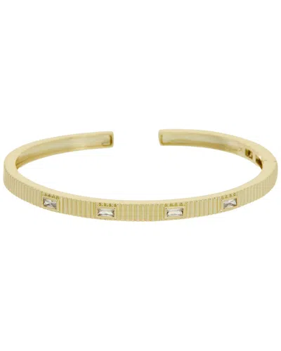 Juvell 18k Plated Cz Bangle Bracelet In Transparent