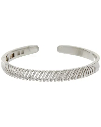 Juvell 18k Plated Cz Bangle Bracelet In Transparent