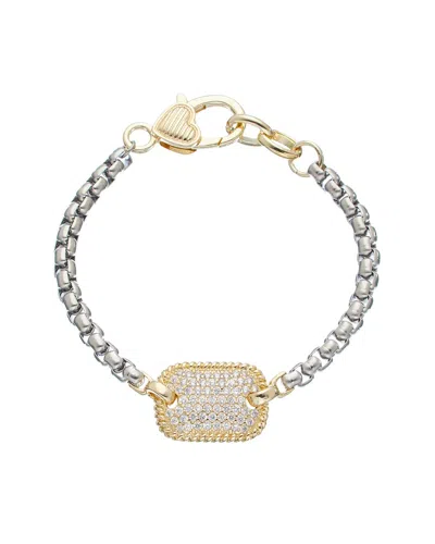 Juvell 18k Plated Cz Bangle Bracelet In Metallic