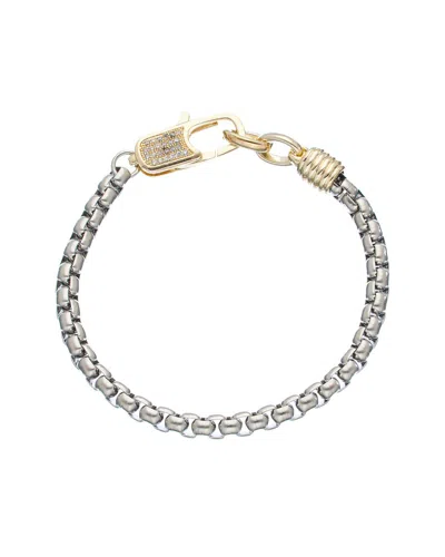 Juvell 18k Plated Cz Bangle Bracelet In Metallic