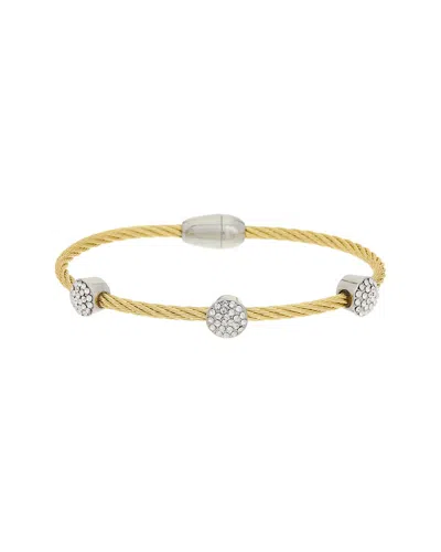 Juvell 18k Plated Cz Bangle Bracelet In Gold