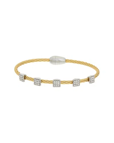 Juvell 18k Plated Cz Bangle Bracelet In Gold
