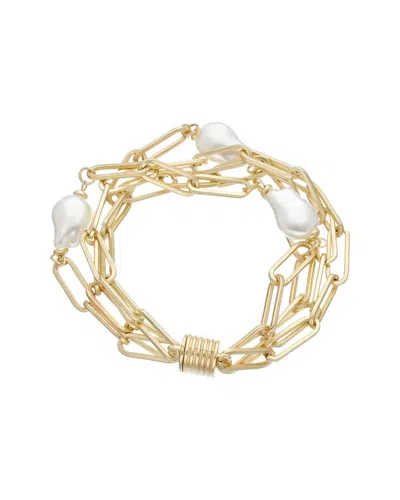 Juvell 18k Plated Cz Bangle Bracelet In Gold