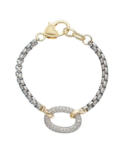 Juvell 18k Plated Cz Bangle Bracelet In Metallic