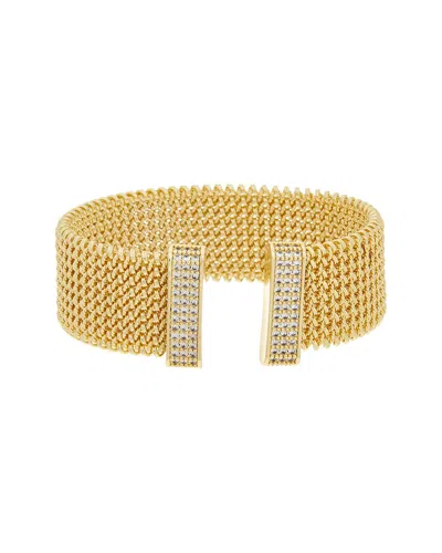 Juvell 18k Plated Cz Bangle Bracelet In Gold