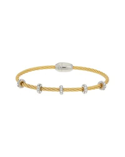 Juvell 18k Plated Cz Bangle Bracelet In Gold