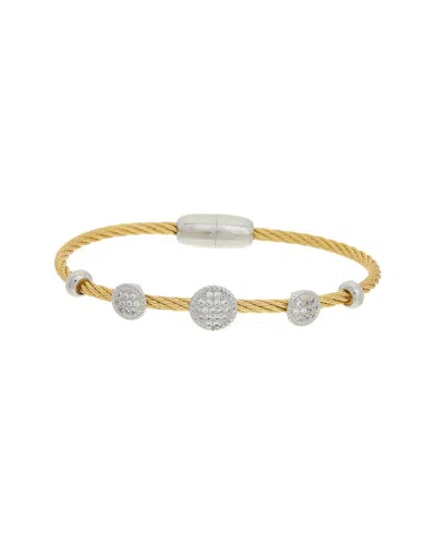 Juvell 18k Plated Cz Bangle Bracelet In Gold