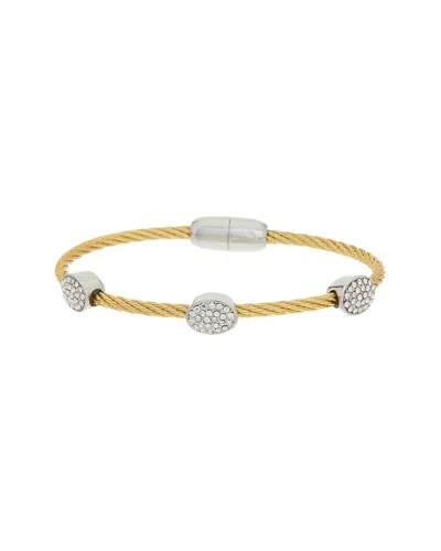 Juvell 18k Plated Cz Bangle Bracelet In Gold