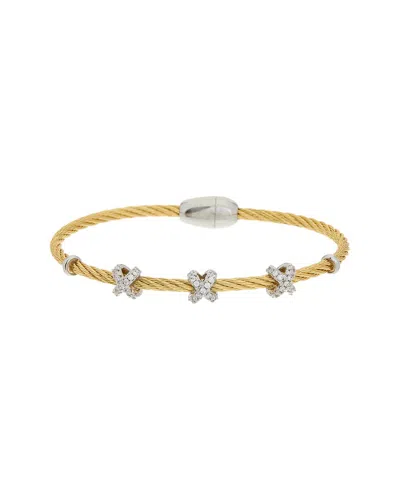 Juvell 18k Plated Cz Bangle Bracelet In Gold