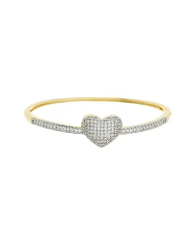 Juvell 18k Plated Cz Bangle Bracelet In Gold