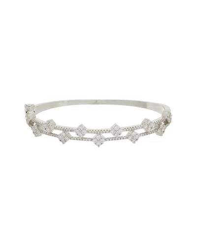 Juvell 18k Plated Cz Bangle Bracelet In Metallic