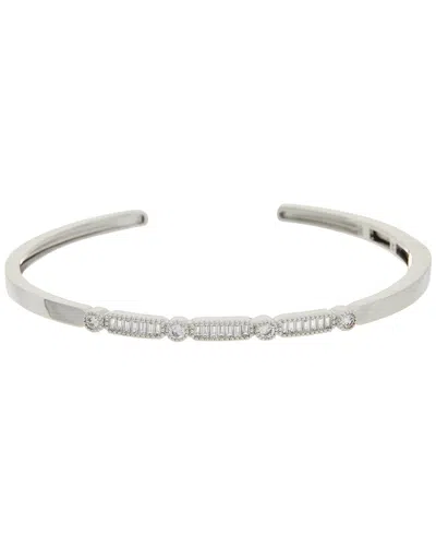Juvell 18k Plated Cz Bangle Bracelet In Metallic