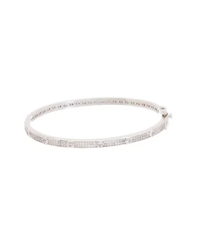 Juvell 18k Plated Cz Bangle Bracelet In White
