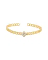 Juvell 18k Plated Diamond Cz Cuff Bracelet