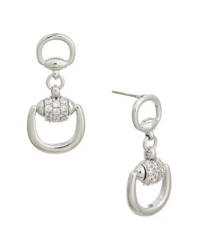 Juvell 18k Plated Cz Dangling Earrings In Silver