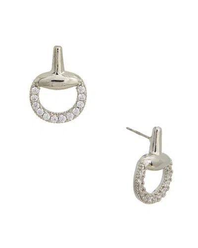 Juvell 18k Plated Cz Earrings In Silver