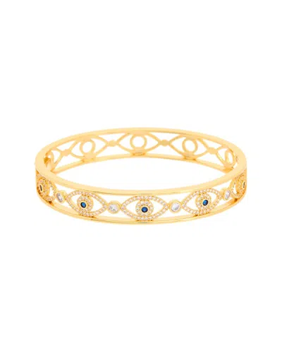 Juvell 18k Plated Cz Evil Eye Bangle Bracelet