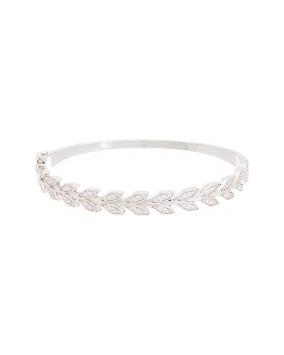 Juvell 18k Plated Cz Feather Bangle Bracelet