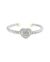 Juvell 18k Plated Cz Heart Bangle Bracelet