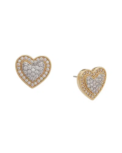 Juvell 18k Plated Cz Heart Earrings In Gold