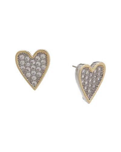 Juvell 18k Plated Cz Heart Earrings In Gold