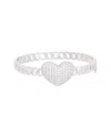 Juvell 18k Plated Cz Heart Link Bangle Bracelet