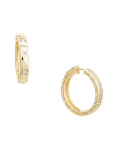 Juvell 18k Plated Cz Hoop Earrings In Gold
