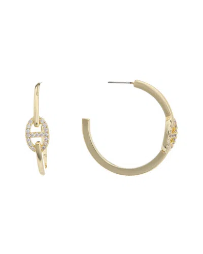 Juvell Cubic Zirconia Mariner Link Hoop Earrings In Gold
