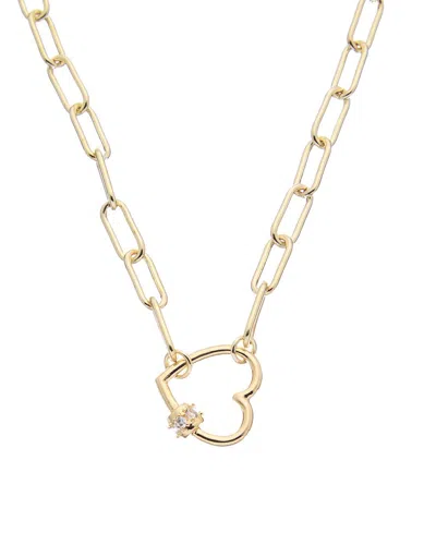 Juvell 18k Plated Cz Link Heart Charm Necklace