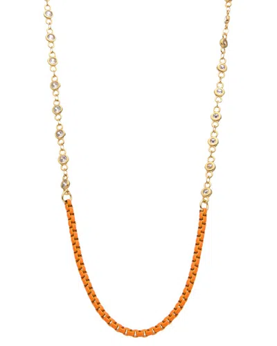 Juvell 18k Plated Cz Link Necklace