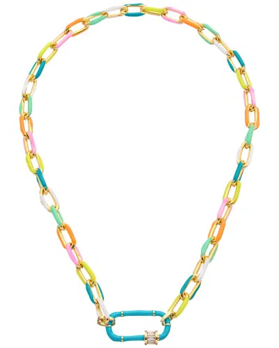 Juvell 18k Plated Cz Link Necklace