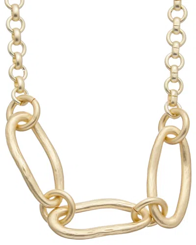 Juvell 18k Plated Cz Link Necklace In Gold