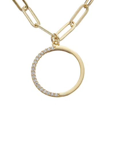 Juvell 18k Plated Cz Link Necklace In Gold